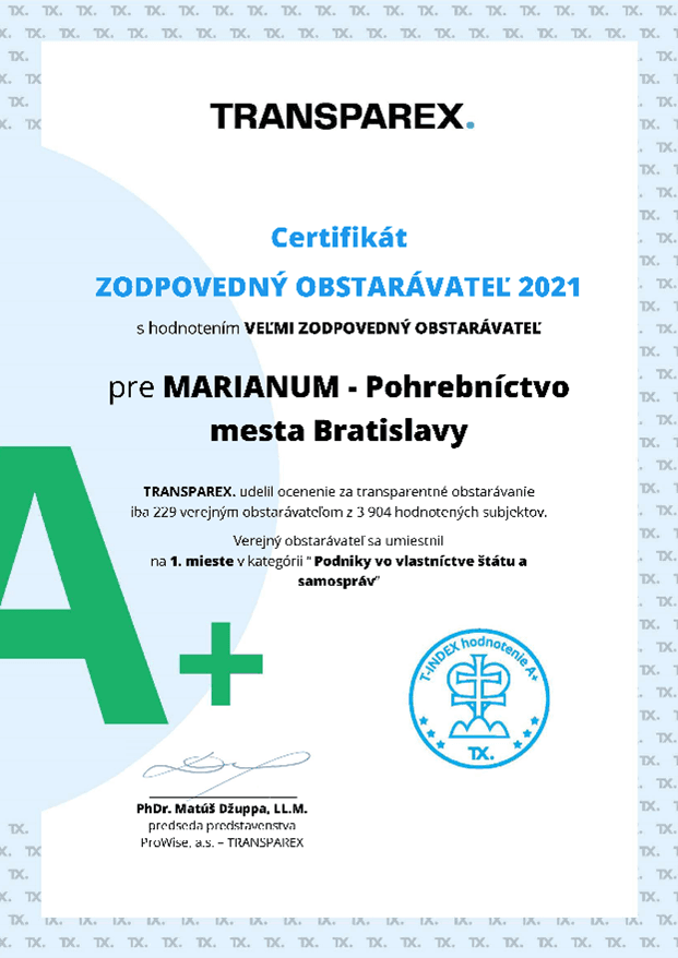 Certifikát Zodpovedný obstarávateľ